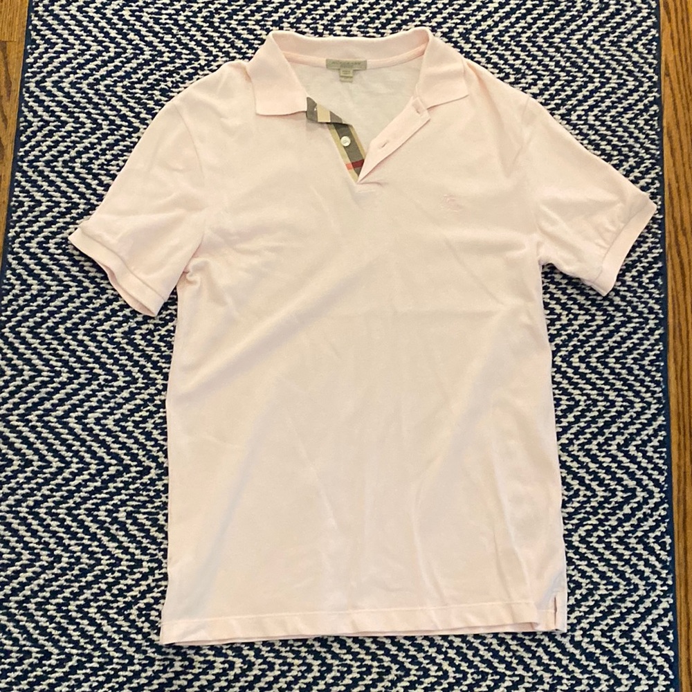 Burberry Brit Polo Shirt Light Pink Size Mens Medium. Perfect condition.